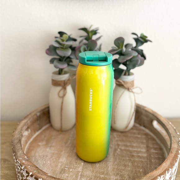 Starbucks Vibrant Yellow and Green Thermos - Picture 4 of 6
